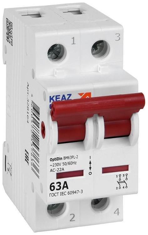 КЭАЗ 328164 Выключатель нагрузки модульный OptiDin BM63PL-263-УХЛ3 (BM63PL)