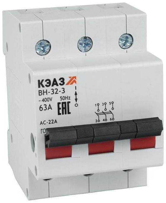 КЭАЗ 384454 Выключатель нагрузки модульный ВН-32-3125-УХЛ3-КЭАЗ