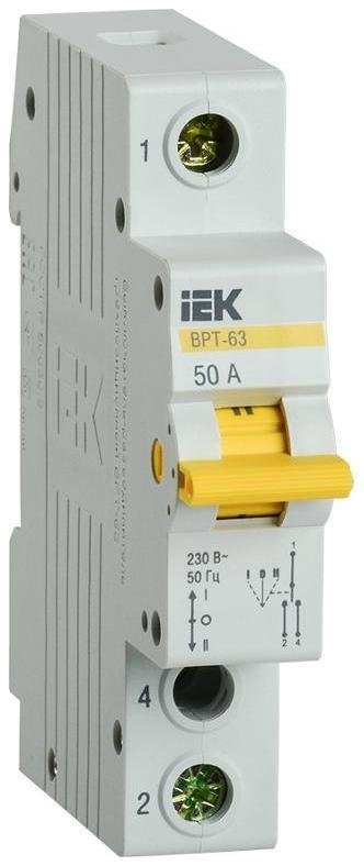 IEK MPR10-1-050 Выключатель-разъединитель (рубильник) трехпозиционный ВРТ-63 1п 50А [в упаковке 12, цена за 1 шт]