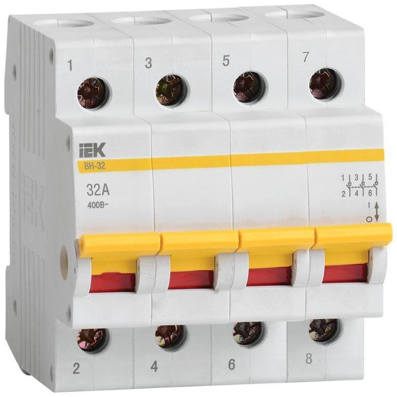 IEK MNV10-4-032 Выключатель нагрузки модульный (мини-рубильник) ВН-32 4Р 32А
