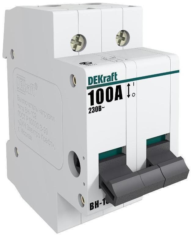 DEKraft 17008DEK Выключатель нагрузки 2Р 100А ВН-102 [в упаковке 6, цена за 1 шт]