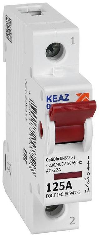 КЭАЗ 328161 Выключатель нагрузки модульный OptiDin BM63PL-1125-УХЛ3 (BM63PL) [в упаковке 12, цена за 1 шт]