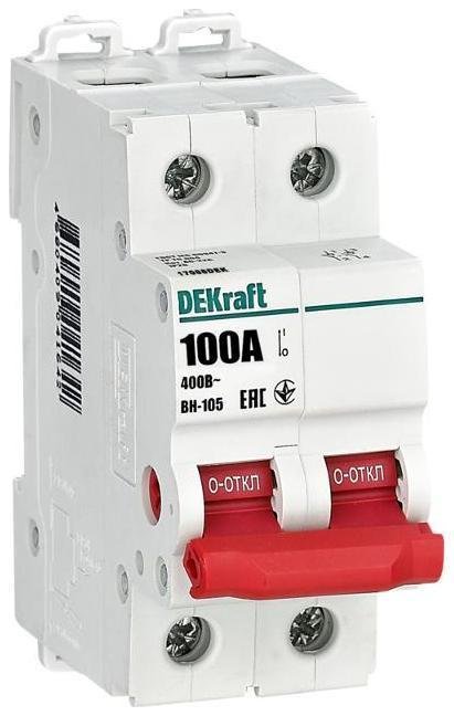 DEKraft 17088DEK Выключатель-разъединитель 2Р 100А ВН-105