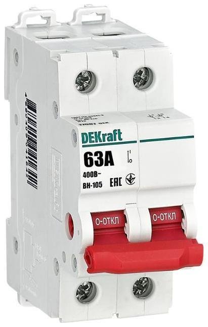 DEKraft 17087DEK Выключатель-разъединитель 2Р 63А ВН-105