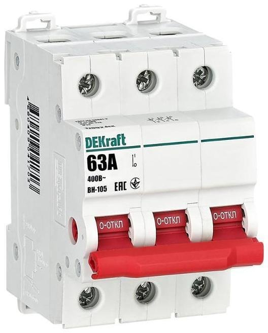 DEKraft 17092DEK Выключатель-разъединитель BH105-3Р-063A