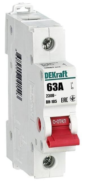DEKraft 17082DEK Выключатель-разъединитель 1Р 63А ВН-105