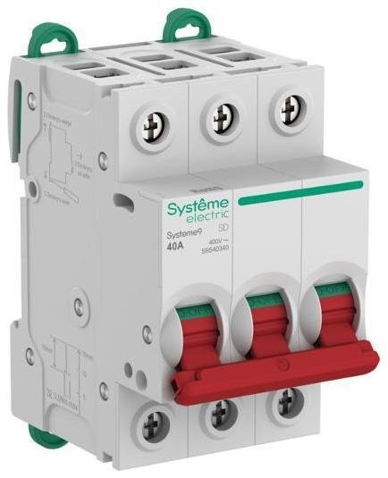 Systeme Electric S9S40340 Systeme9 Выключатель нагрузки (ВН) 3P 40A 400В [в упаковке 4, цена за 1 шт]