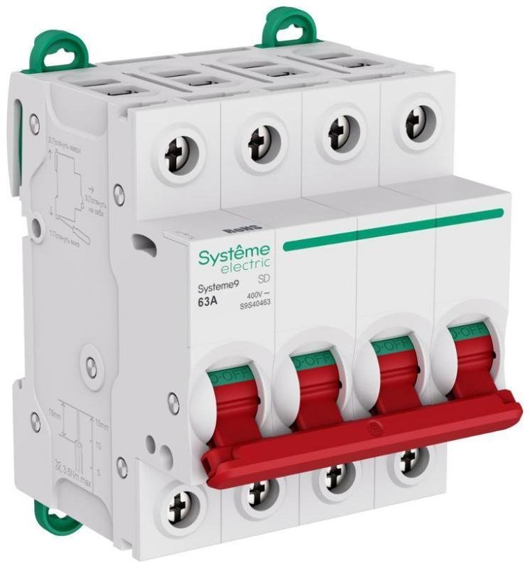 Systeme Electric S9S40463 Systeme9 Выключатель нагрузки (ВН) 4P 63A 400В [в упаковке 3, цена за 1 шт]