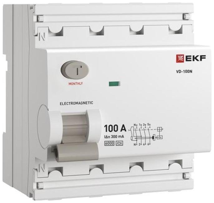 EKF E1046MA100300 Выключатель дифференциального тока ВД-100N 4п 100А 300мА (тип А, эл-мех) 6кА PROximа