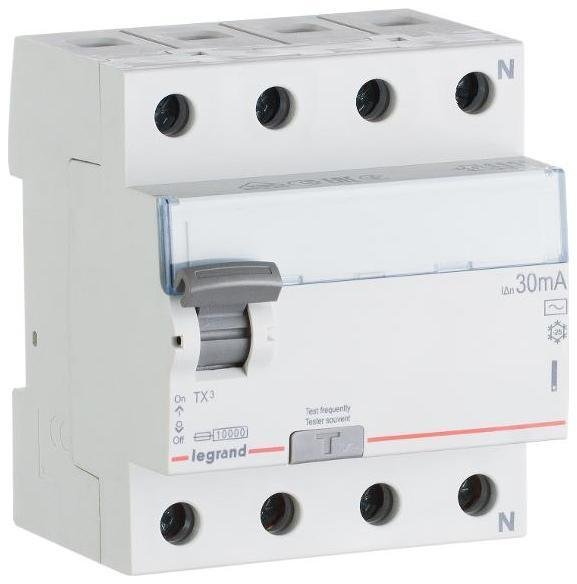 Legrand 403043 Выключатель дифференциальный (УЗО) TX3 4п 40А 300мА тип AC