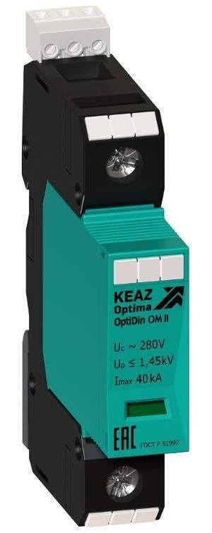 КЭАЗ 227679 Ограничитель импульсных перенапряжений (УЗИП) OptiDin OM-II-1-385/40