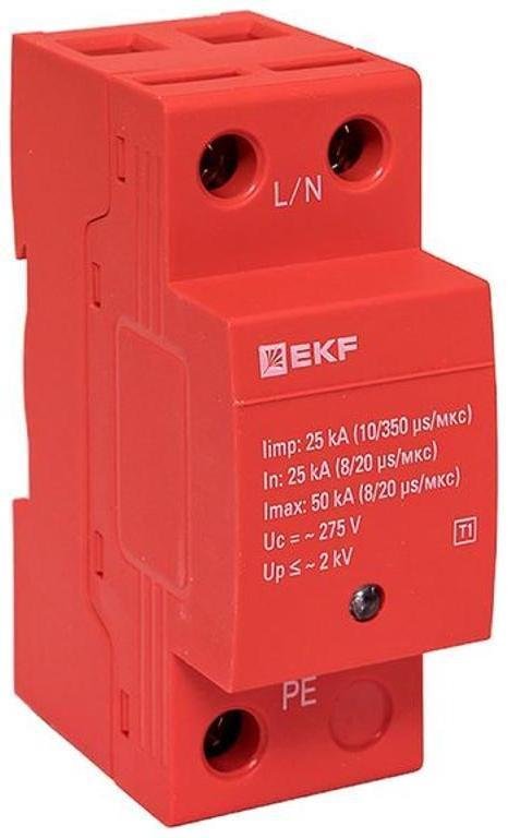 EKF spd-t1-1p Устройство защиты от импульсных перенапряжений Класс 1 Iimp 25kA (10/350?s) 1P