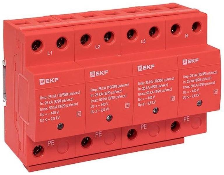 EKF spd-t1-4p Устройство защиты от импульсных перенапряжений Класс 1 Iimp 25kA (10/350?s) 4P