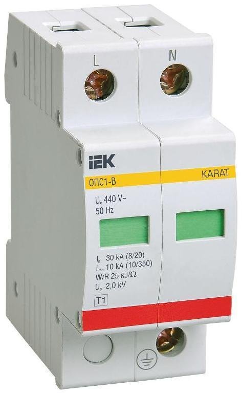 IEK MOP20-2-B Ограничитель импульсного перенапряжения ОПС1-B 2Р In=30kA Un=400B Im=60kA
