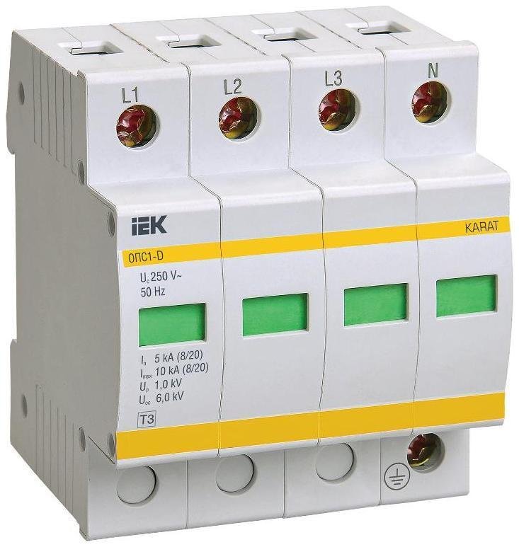 IEK MOP20-4-D Ограничитель импульсного перенапряжения ОПС1-D 4Р In=5kA Un=230B Im=10kA