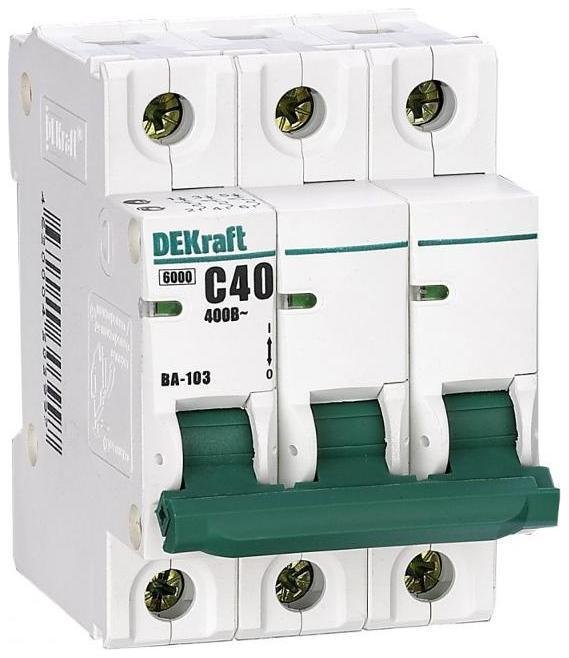 DEKraft 12040DEK Выключатель автоматический трехполюсный ВА-103 10А B 6кА
