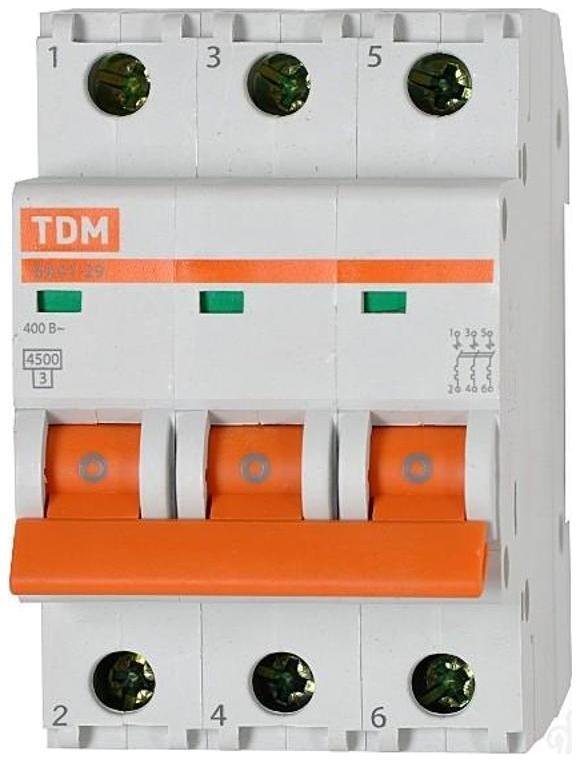 TDM electric SQ0206-0111 Выключатель автоматический трехполюсный ВА47-29 25А C 4,5кА