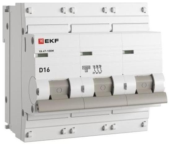 EKF mcb47100m-3-16D-pro Автоматический выключатель 3P 16А (D) 16kA ВА 47-100M без теплового расцепителя PROxima