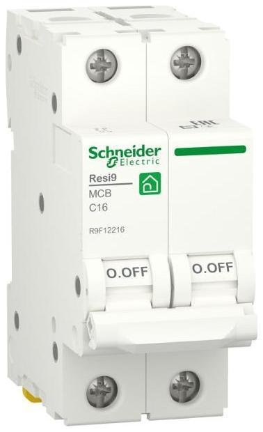 Schneider Electric R9F12216 Выключатель автоматический двухполюсный С 16А 2P 6000A RESI9