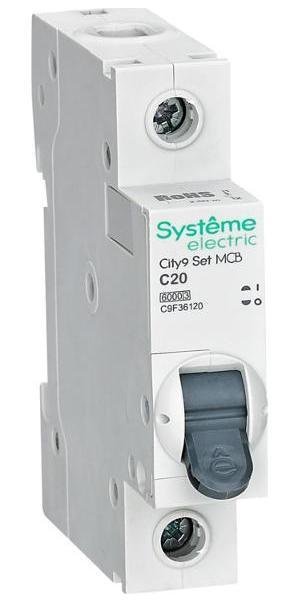 Systeme Electric C9F36120 Выключатель автоматический однополюсный 20A C 6kA City9