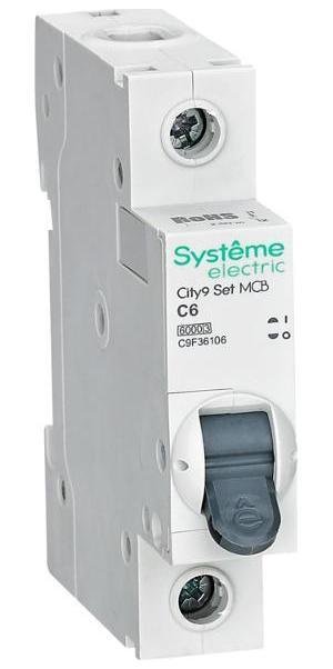 Systeme Electric C9F36106 Выключатель автоматический однополюсный 6A C 6kA City9