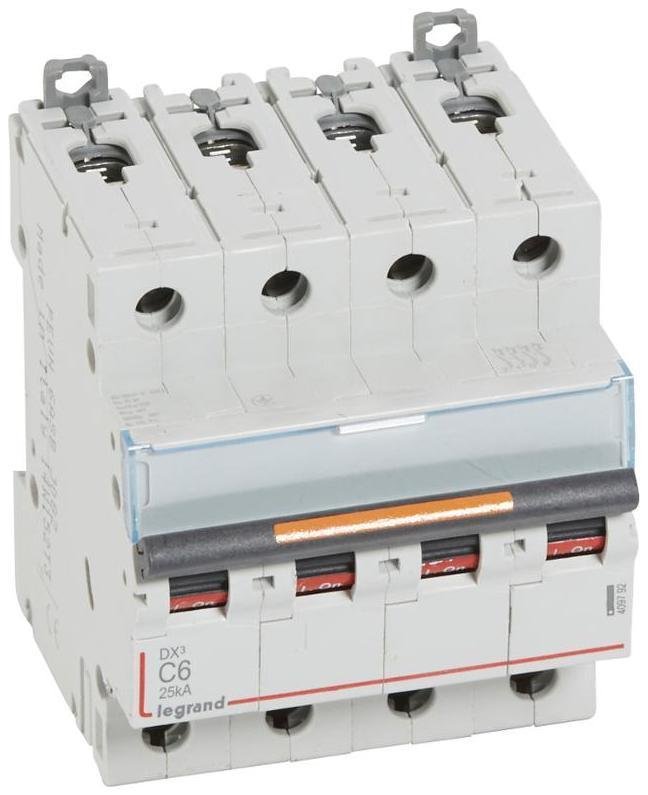 Legrand 409792 Выключатель автоматический четырехполюсный DX3 6А C 25кА