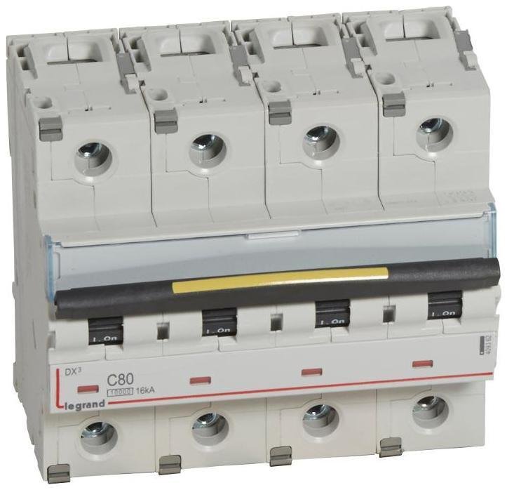 Legrand 409362 Выключатель автоматический четырехполюсный DX3 10000 80А C 16кА (6 мод)