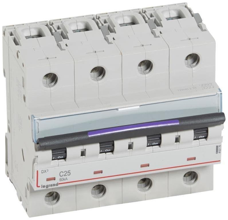 Legrand 410176 Выключатель автоматический четырехполюсный DX3 25А C 50кА (6 мод)