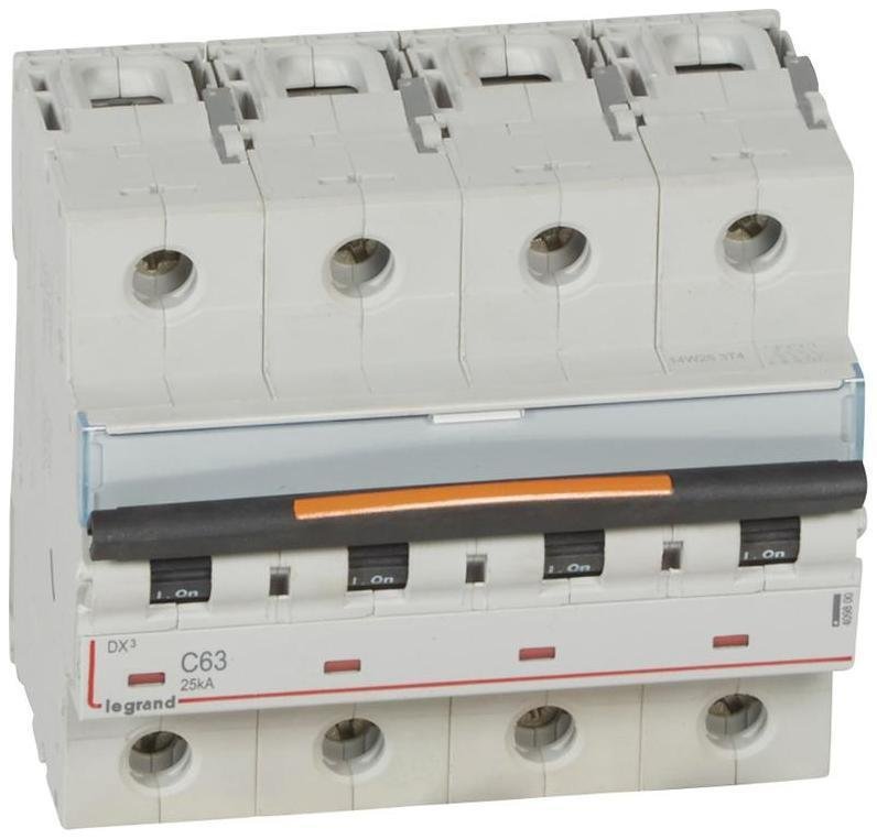 Legrand 409800 Выключатель автоматический четырехполюсный DX3 63А C 25кА (6 мод)