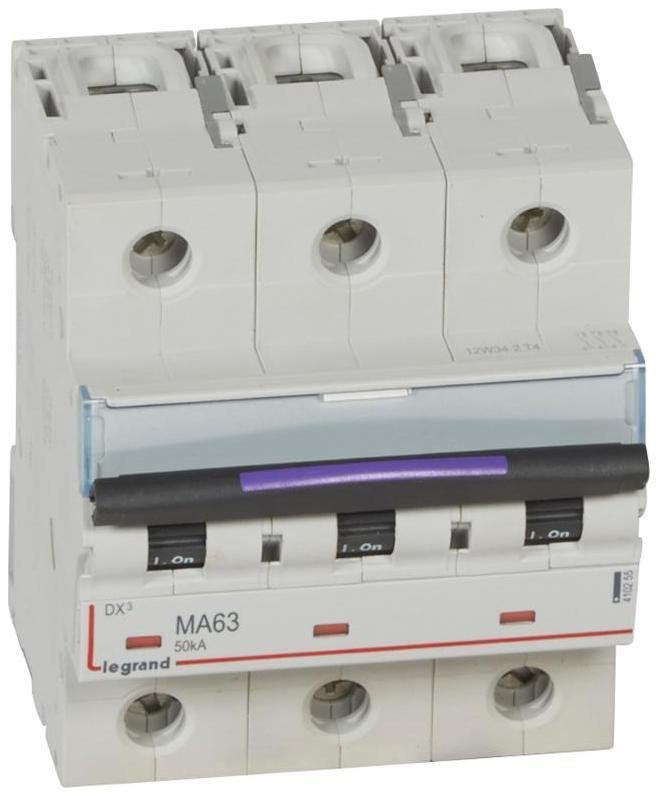Legrand 410255 Выключатель автоматический трехполюсный DX3 63А MA 50кА (4,5 мод)