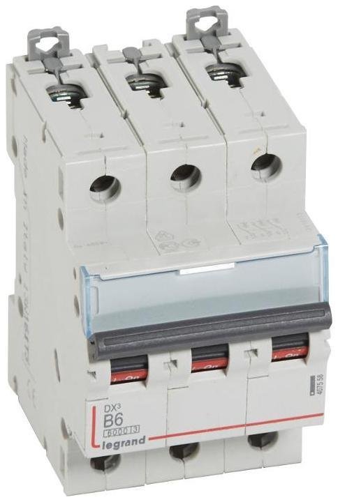 Legrand 407558 Выключатель автоматический трехполюсный DX3 6000 6А B 10кА