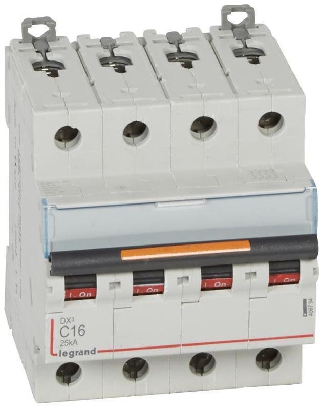 Legrand 409794 Выключатель автоматический четырехполюсный DX3 16А C 25кА