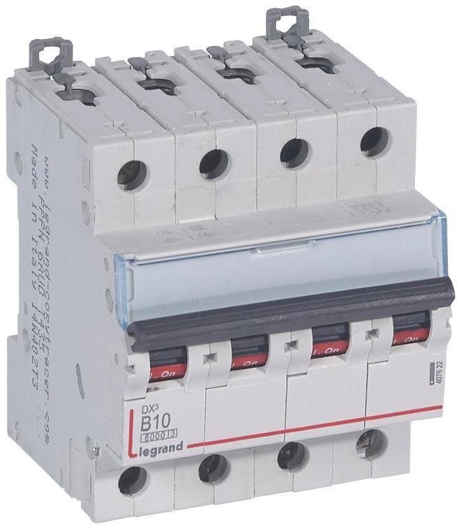 Legrand 407622 Выключатель автоматический четырехполюсный DX3 6000 10А B 10кА