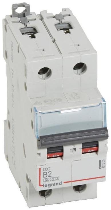 Legrand 407503 Выключатель автоматический двухполюсный DX3 6000 2А B 10кА