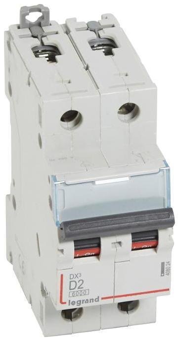 Legrand 408024 Выключатель автоматический двухполюсный DX3 6000 2А D 10кА