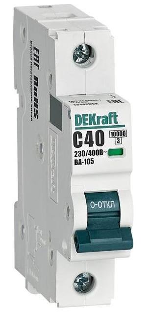 DEKraft 13157DEK Выключатель автоматический однополюсный ВА-105 40А C 10кА