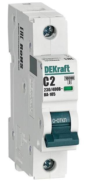 DEKraft 13149DEK Выключатель автоматический однополюсный ВА-105 2А C 10кА