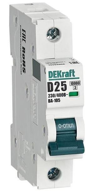 DEKraft 13203DEK Выключатель автоматический однополюсный ВА-105 25А D 10кА