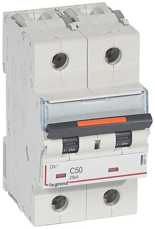 Legrand 409773 Выключатель автоматический двухполюсный DX3 50А C 25кА (3 мод)