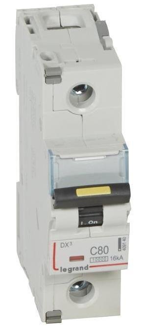 Legrand 409140 Выключатель автоматический однополюсный DX3 10000 80А C 16кА (1,5 мод)