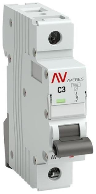 EKF mcb10-1-03C-av Выключатель автоматический однополюсный AV-10 3А C 10кА AVERES
