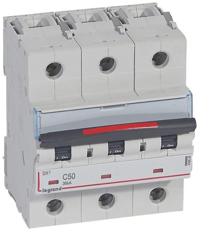 Legrand 410026 Выключатель автоматический трехполюсный DX3 50A C 36кА (4,5 мод)