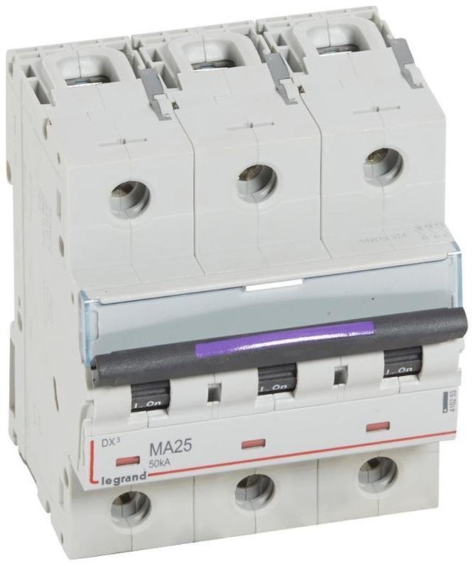 Legrand 410253 Выключатель автоматический трехполюсный DX3 25А MA 50кА (4,5 мод)