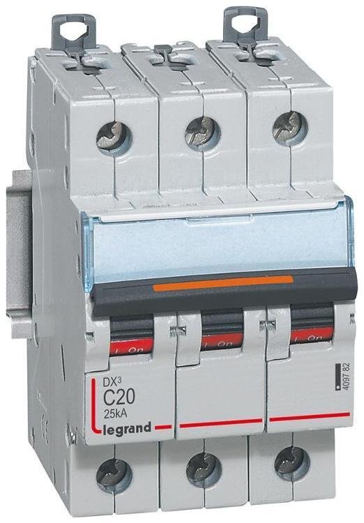 Legrand 409782 Выключатель автоматический трехполюсный DX3 20А C 25кА