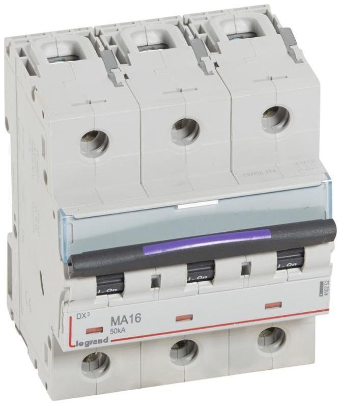 Legrand 410252 Выключатель автоматический трехполюсный DX3 16А MA 50кА (4,5 мод)
