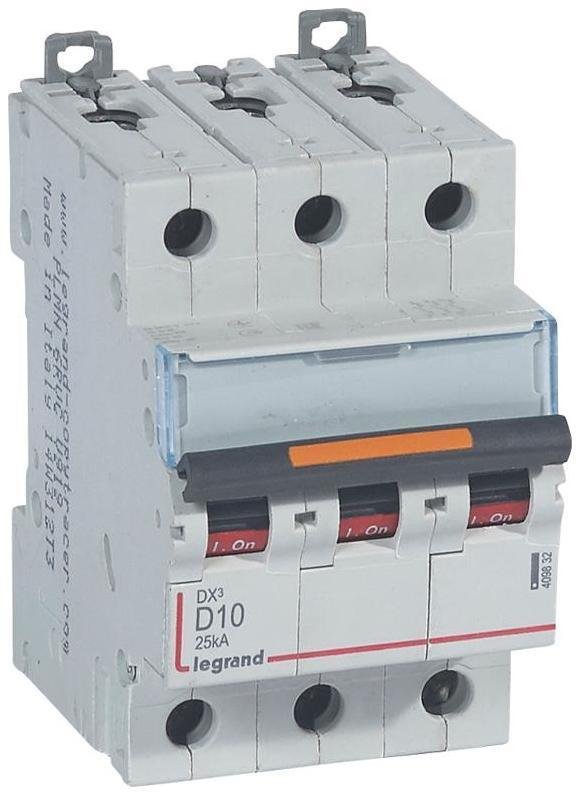 Legrand 409832 Выключатель автоматический трехполюсный DX3 10А D 25кА
