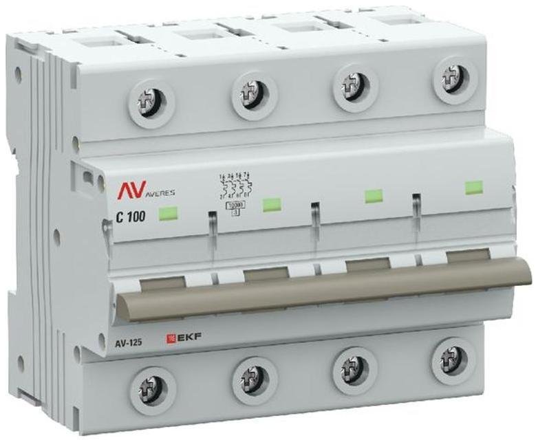 EKF mcb125-4-125C-av Выключатель автоматический AV-125 4P 125A (C) 10kA AVERES