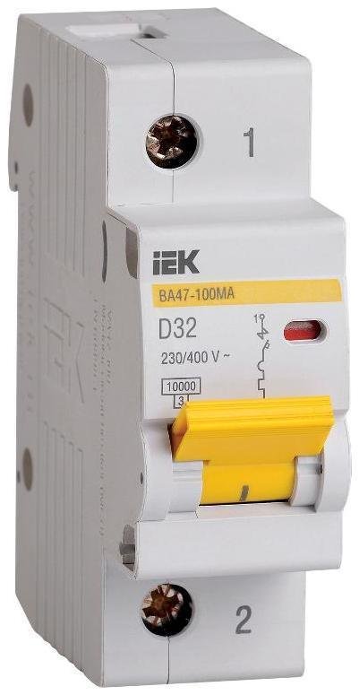 IEK MVA43-1-032-D Выключатель автоматический однополюсный ВА47-100МА без тепл. расцеп. 1P 32А 10кА D
