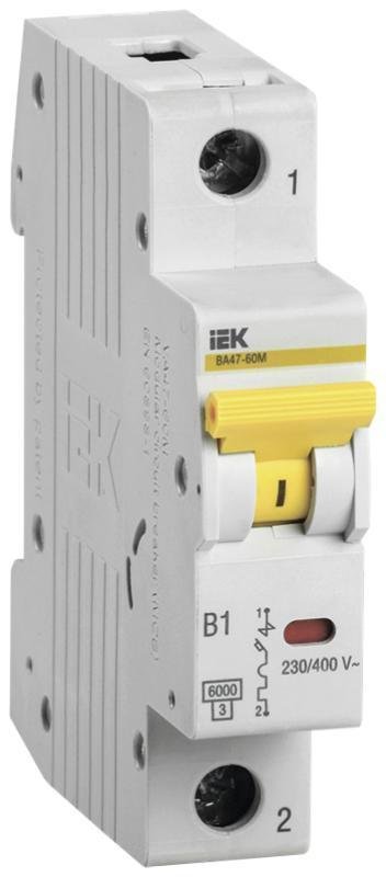 IEK MVA31-1-063-C Выключатель автоматический однополюсный ВА47-60M 1Р 63А 6кА С KARAT