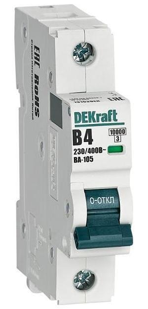 DEKraft 13102DEK Выключатель автоматический однополюсный ВА-105 04А B 10кА